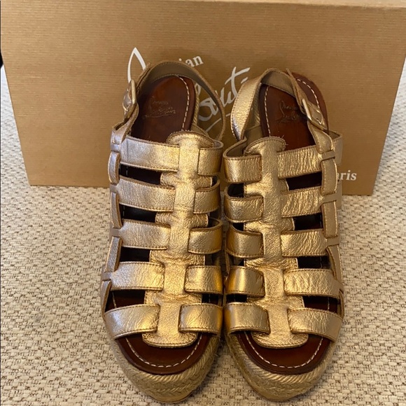 Christian Louboutin Barcelona 120 Rose Gold Wedges - Picture 7 of 10